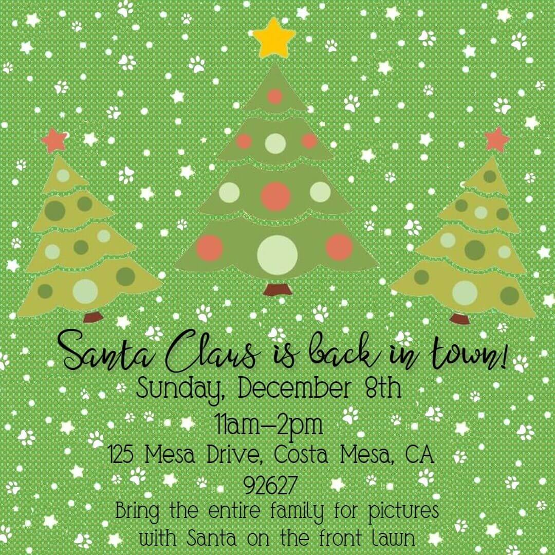 Santa Claus is back in town event at newport harbor animal hospital